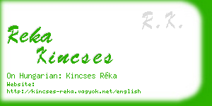 reka kincses business card